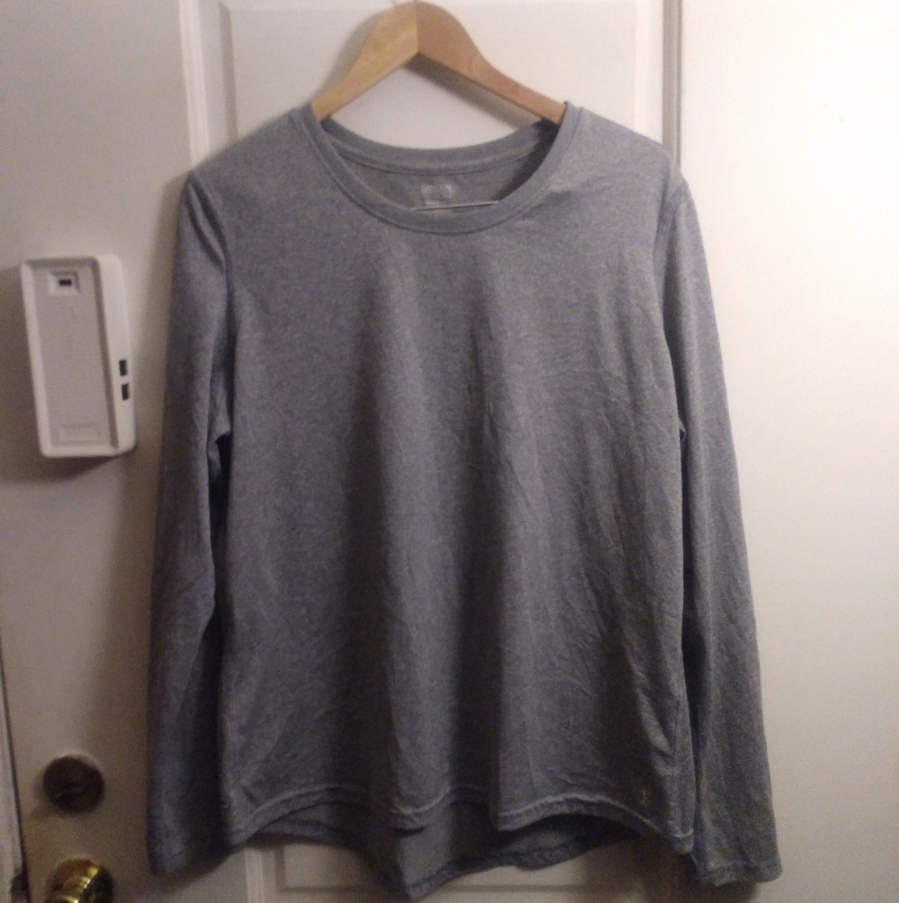 Danskin now women dri-fit long sleeve gray workout top size XXL/2XG (20)